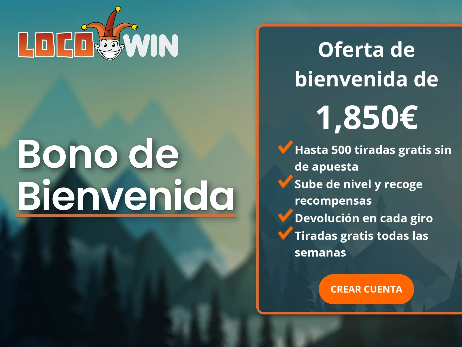 Regístrate en la app móvil de LocoWin y recibe tu bono de bienvenida.