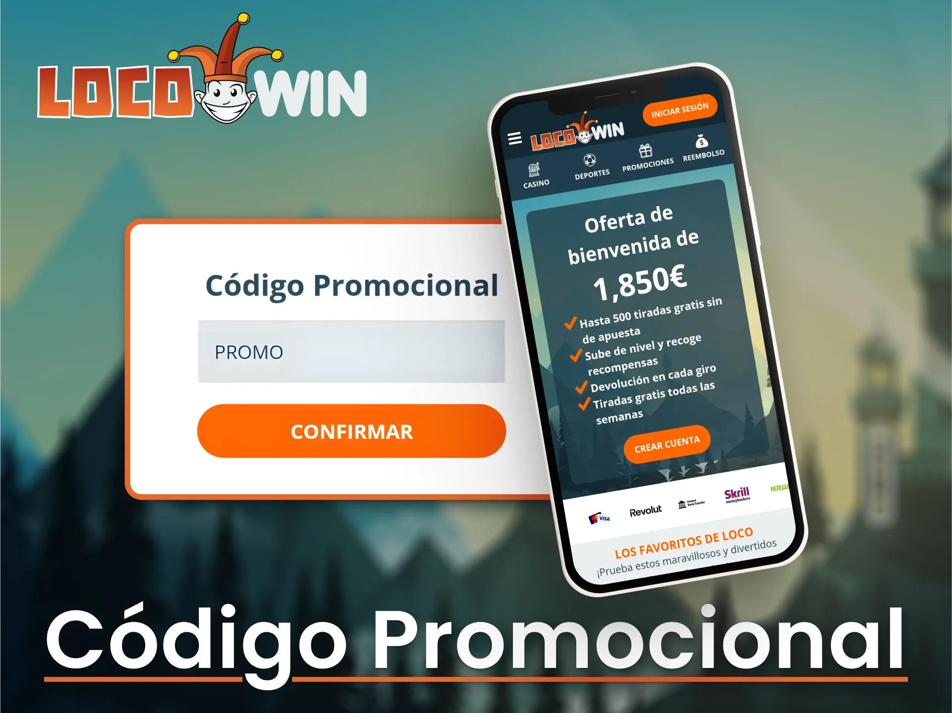 Usa tu código promocional en la LocoWin App y multiplica tus ganancias.