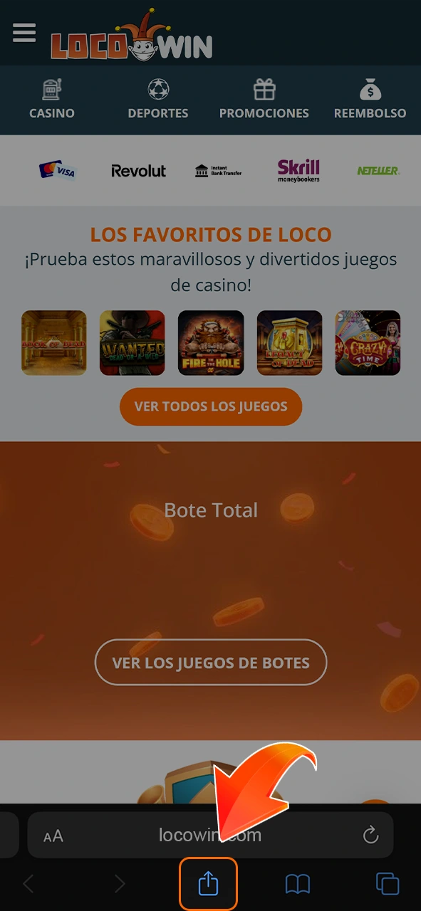 Inicie el proceso de descarga de la aplicación LocoWin pulsando el botón.