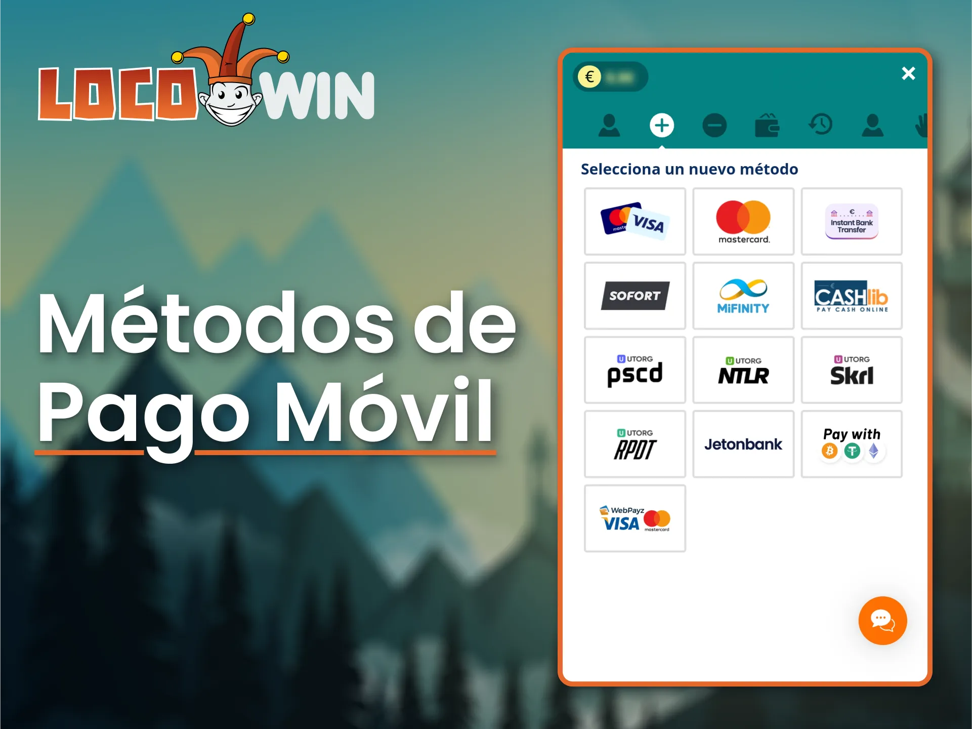 Disfrute de métodos de pago fiables en la aplicación LocoWin.