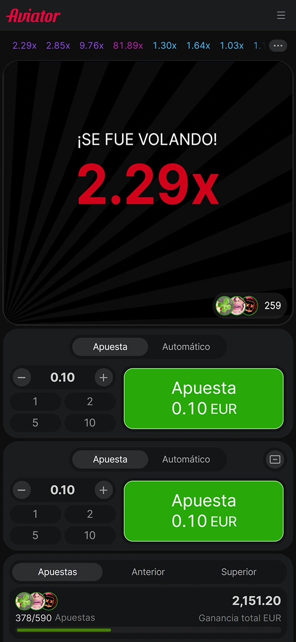 Fin de la ronda del juego Aviator en LocoWin.