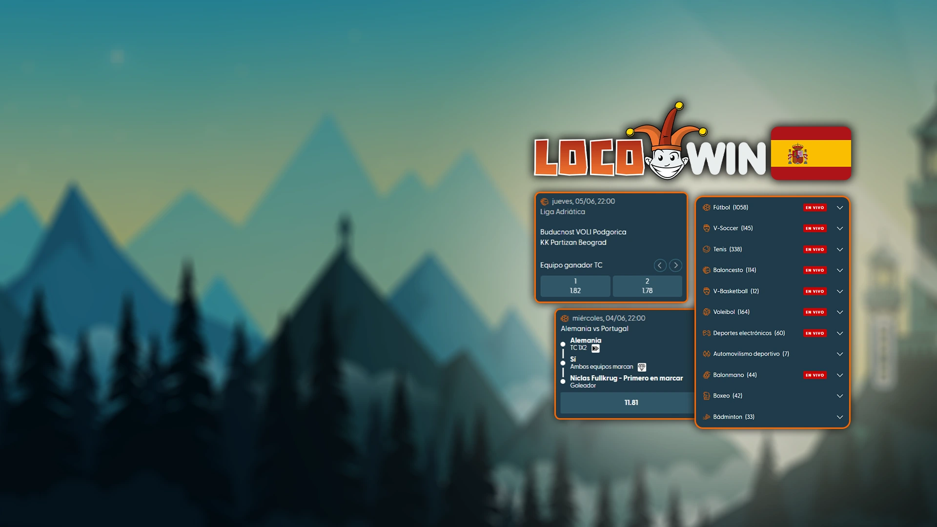 Apueste en eventos deportivos con LocoWin.