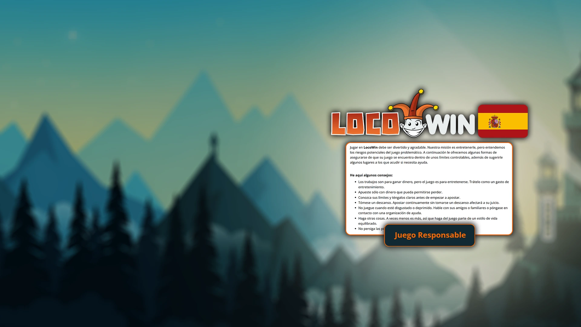 LocoWin se adhiere al principio del juego responsable.