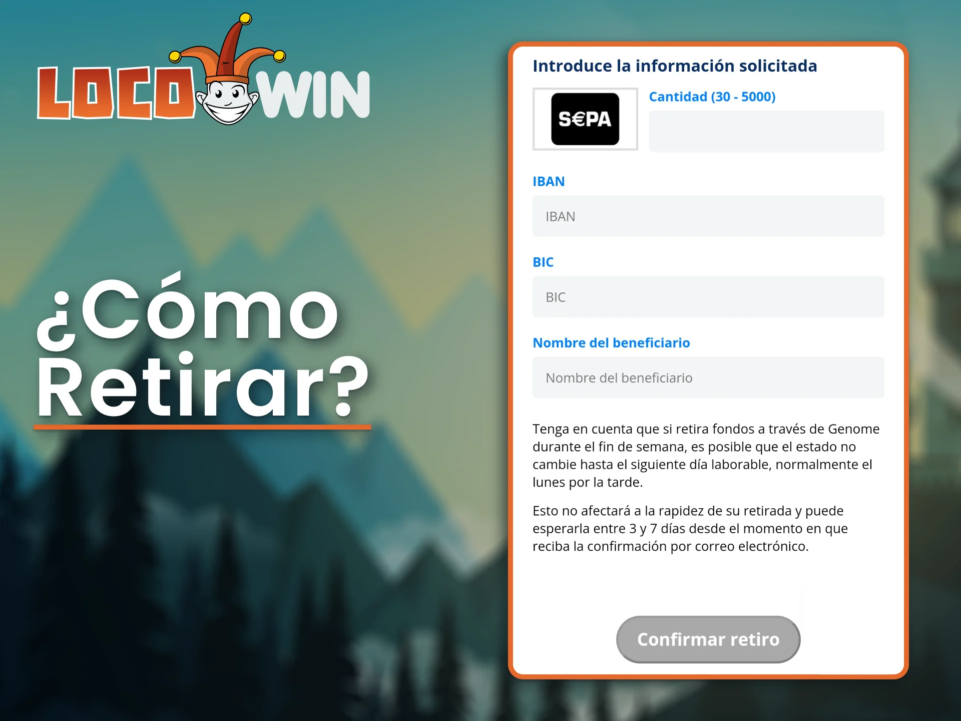 La retirada de premios en LocoWin es sumamente simple.