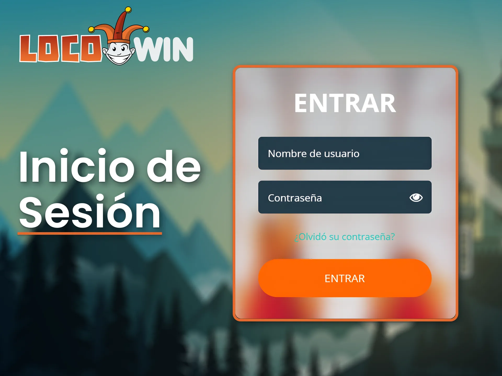 Acceda a su cuenta LocoWin en unos segundos.