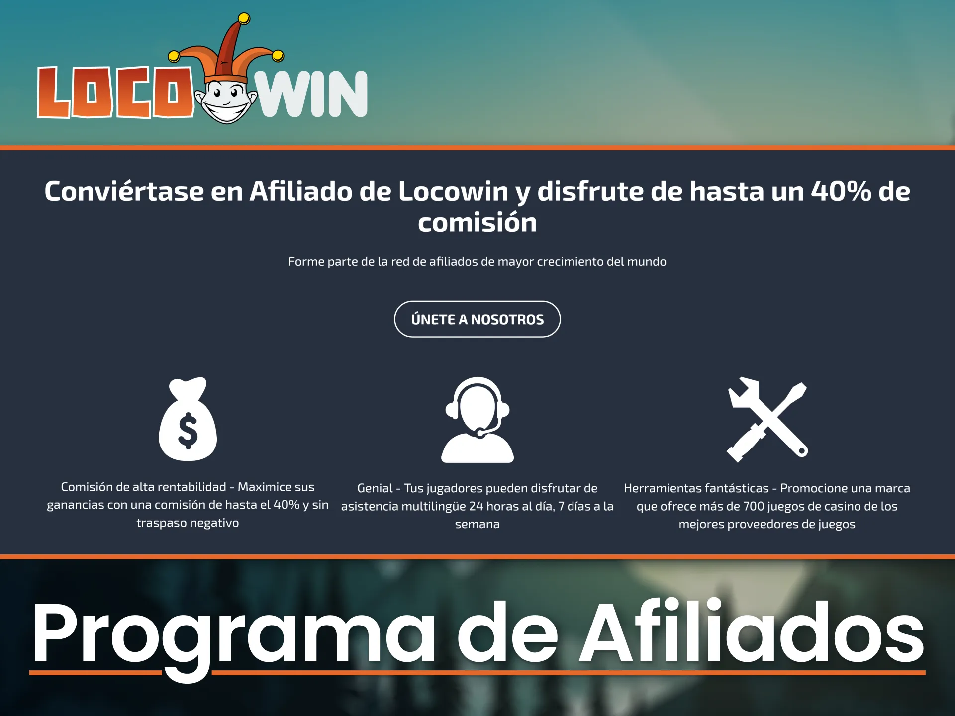 Promociona LocoWin y recibe comisiones por cada usuario que se registre y apueste.