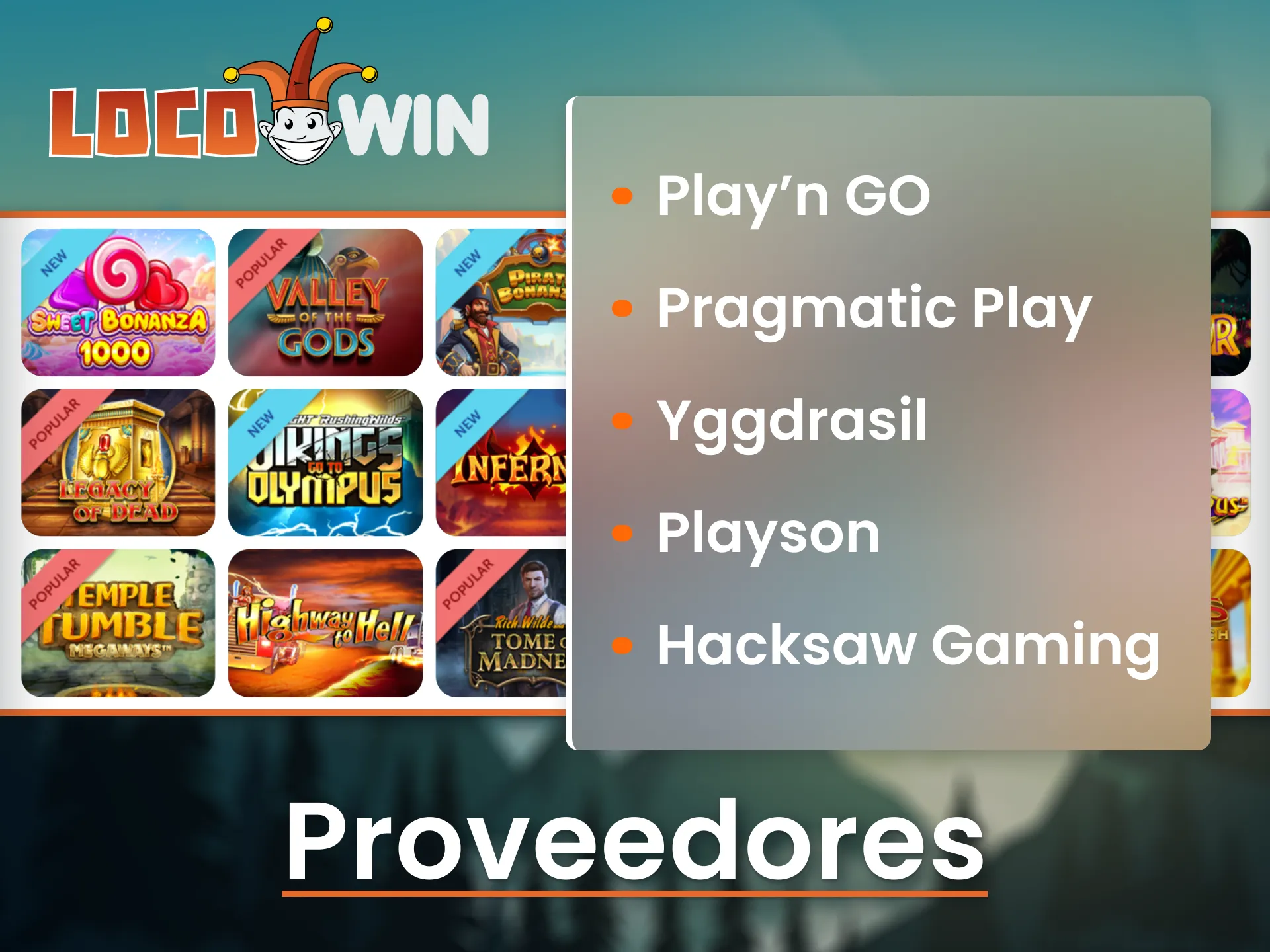 Experimenta juegos de alta calidad de proveedores confiables en LocoWin.