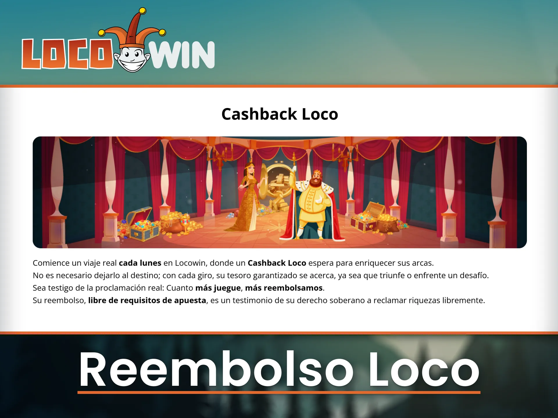 Aprovecha el Reembolso Loco de LocoWin y recupera parte de tus pérdidas fácilmente.