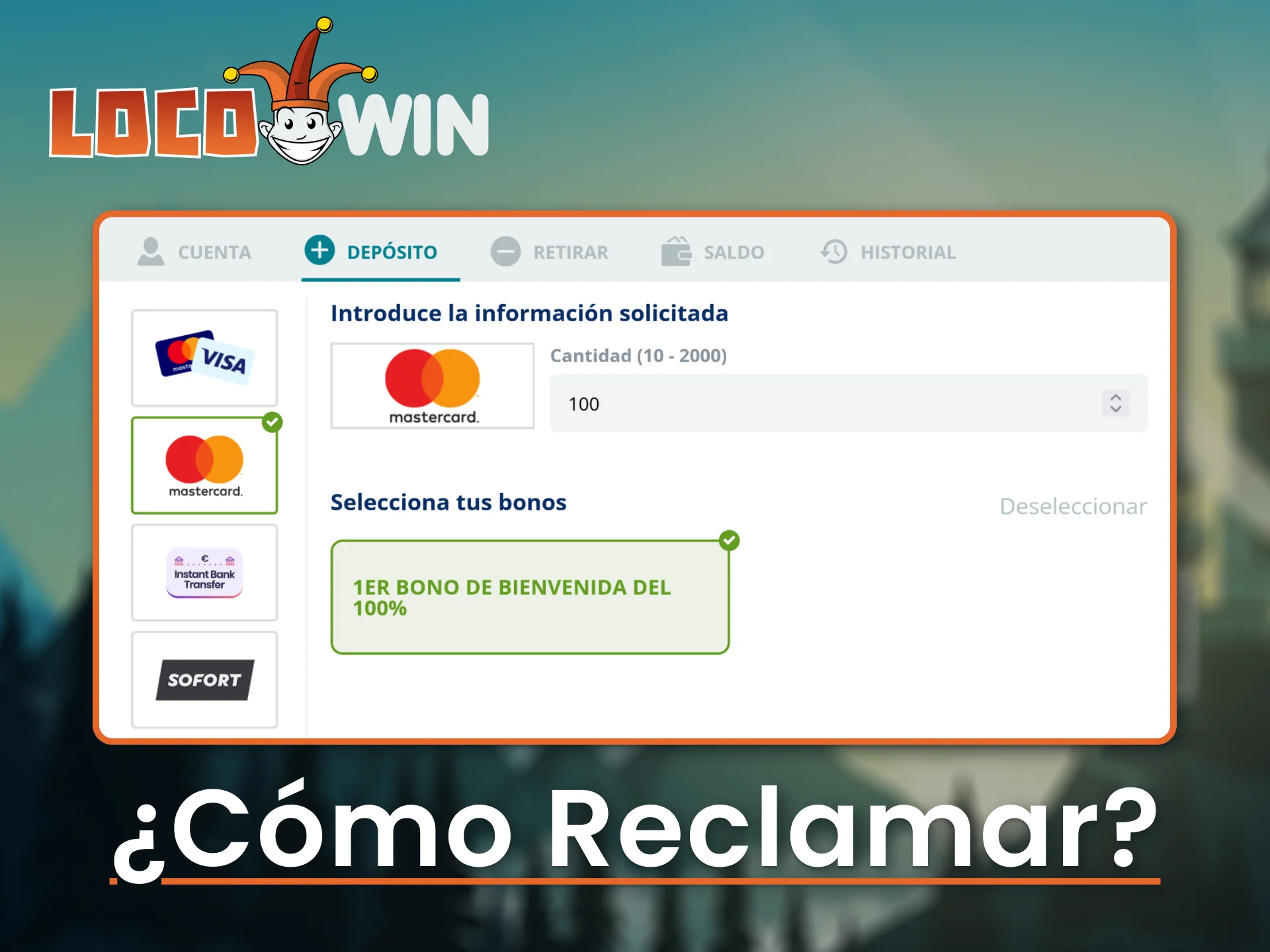 Solicitar bonificaciones en LocoWin es sencillo y está al alcance de todos los usuarios.