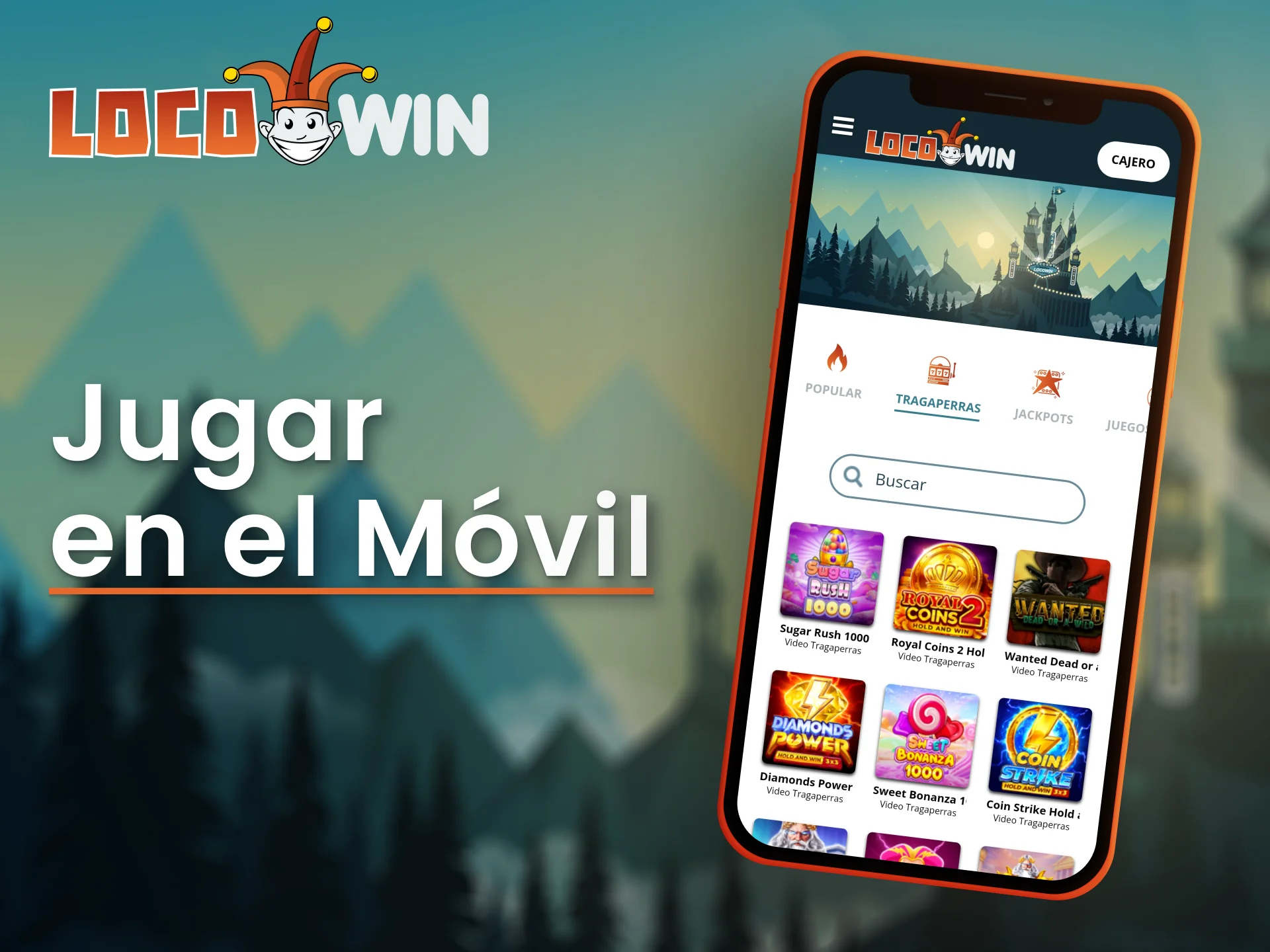 Disfruta de las tragamonedas en tu teléfono móvil con LocoWin.