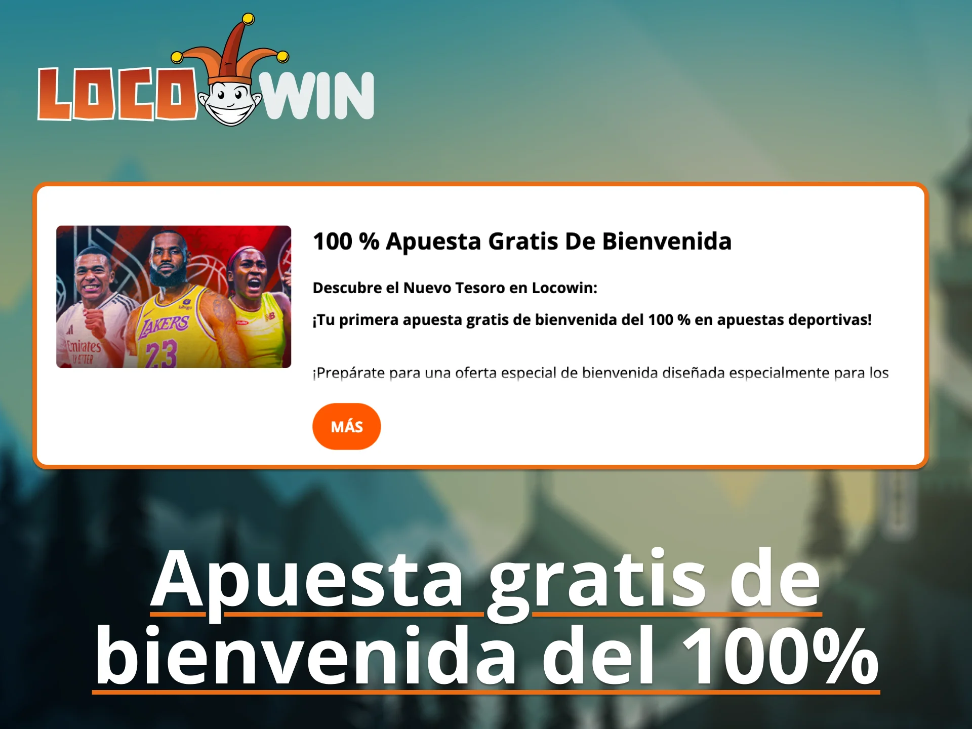 Regístrate en LocoWin y aprovecha la apuesta gratis de bienvenida.