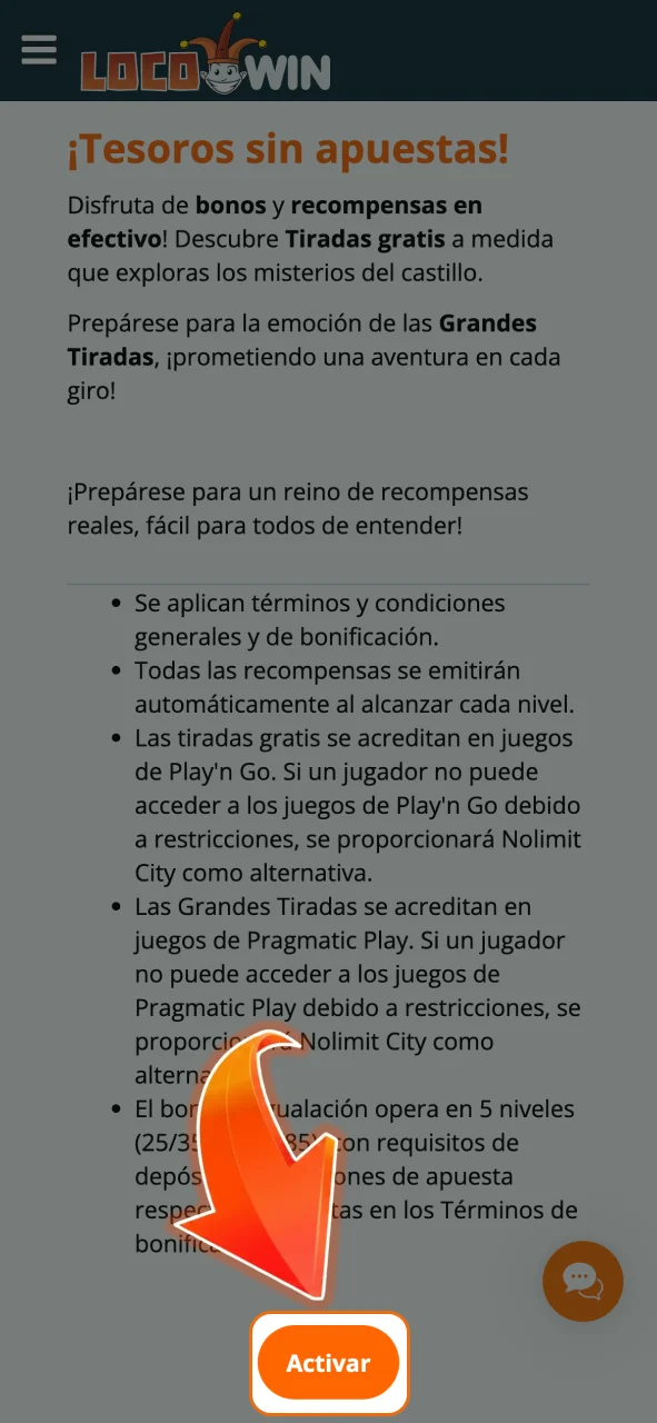 Reclama tu bono en LocoWin con un solo clic.