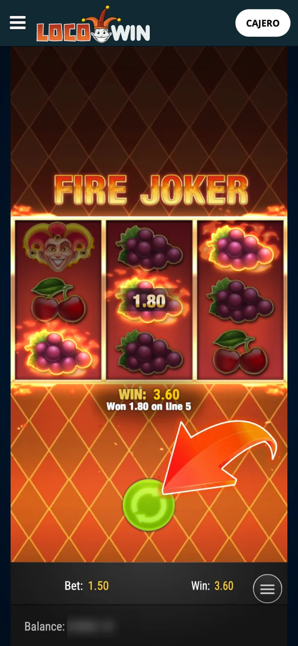 Verifica tu bono en LocoWin y apuesta según las condiciones.