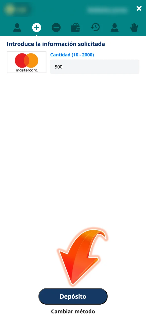 Realiza tu depósito en LocoWin según los términos del bono.