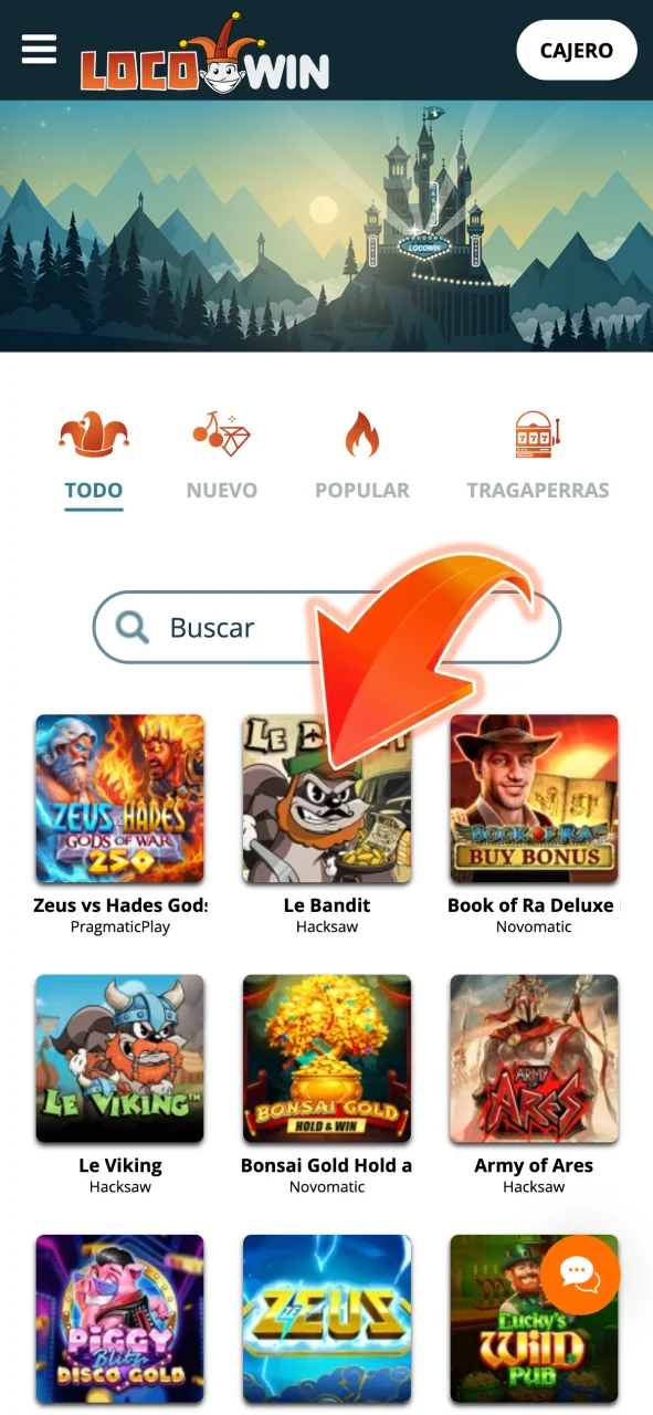 Elige tu tragamonedas favorita en LocoWin.