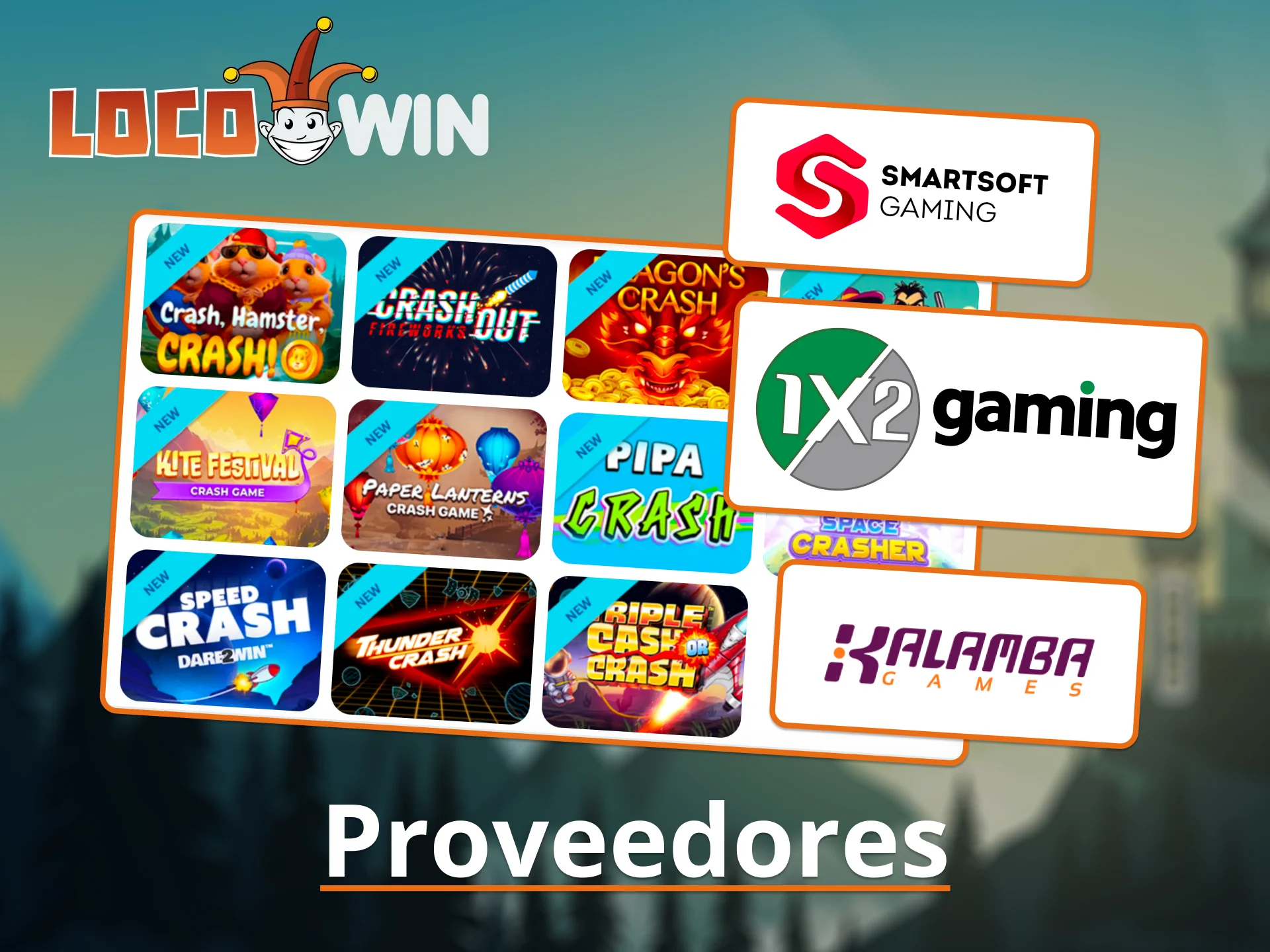 Juega títulos de los mejores proveedores en LocoWin.