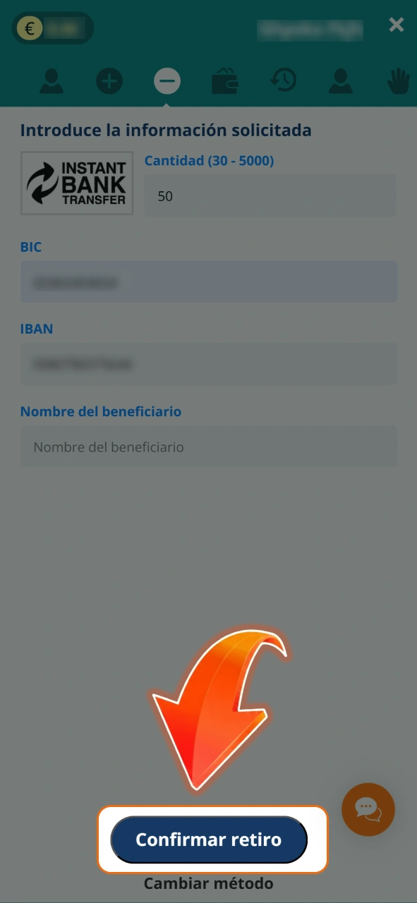 Confirma tu solicitud de retiro para recibir tus ganancias de LocoWin.